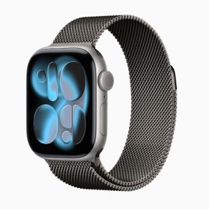 Apple Watch Series 11 太空灰鋁金屬 42mm GPS+流動網絡 原色不銹鋼米蘭網織手環 S/M《香港行貨 全新未開封》(如圖片色)